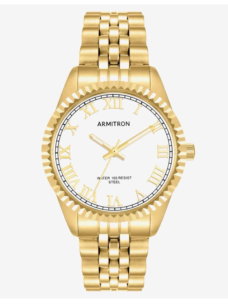 Armitron Gold And White Womens Dress Bracelet Watch